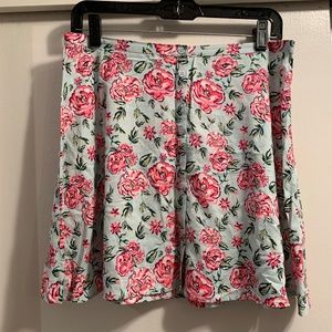 Blue floral skater skirt
